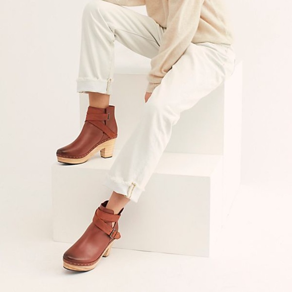 Free People Bungalow Clog Boots in Chestnut - Picture 2 of 4